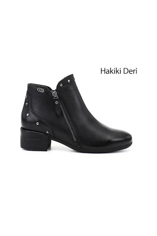 Gönderi(R) Gönderi R Kadın Siyah Fermuarlı Kalın Topuklu Hakiki Deri Bot Gkzb13453418 Siyah