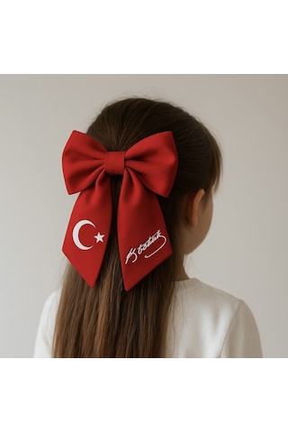 Atatürk İmzalı Türk Bayrağı Desenli Otomatik Toka 23 Nisan, 19 Mayıs, 29 Ekim Tören Tokası Çok Renkli