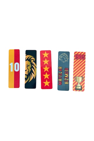 5 Adet Taraftar Kitap Ayracı - Sarı Kırmızı 15 Cm