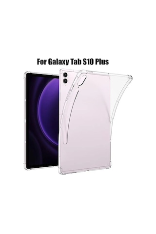Samsung Galaxy Tab S10+ Plus 12.4 Inç Tablet Uyumlu Silikon Kılıf Şeffaf Köşe Korumalı Sm-x820 Kılıf