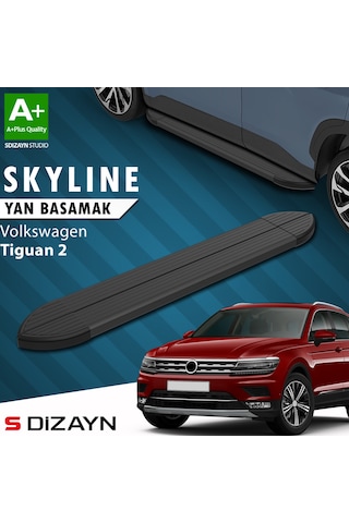 S-dizayn Vw Tiguan 2 Skyline Siyah Yan Basamak 173 Cm 2016-2024 A+ Kalite