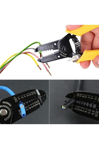 Aee Profesyonel Kablo Soyma Pensesi 160 Mm Tel Soyucu Tel Kesici Kablo Sıyırma Pensesi Çok Amaçlı Elektrikçi Pensesi 0.6-2.6 Mm Kablo Soyucu Kablo Kesme El Aleti Elektrik Elektronik Tamir Pensesi