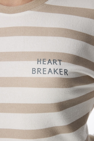 Penti Bej Heart Breaker Çizgili Uzun Kollu Pijama Üstü