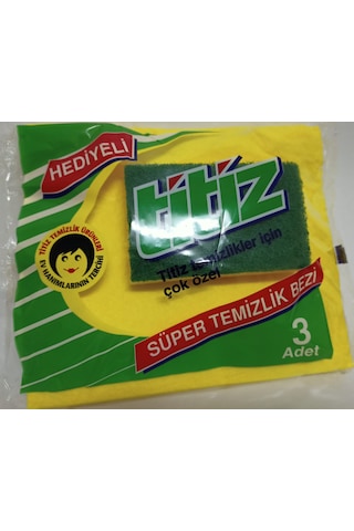 Titiz Süper Temizlik Bezi 3'lü + Sünger