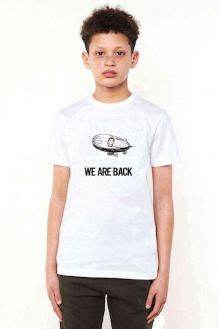 Qivi La Casa De Papel We Are Back Baskılı Unisex Çocuk Beyaz Tshirt