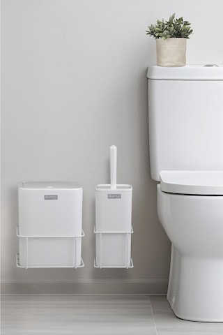 Okyanus Home Beyaz Eko Magic Askılı Kare Mina 2'li Wc Kova Ve Fırça Seti Beyaz