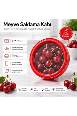 Sn-38873 Sebze Meyve Saklama Kabı Kırmızı Renkli