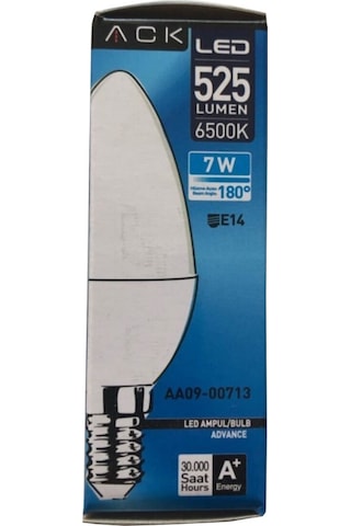 Ack Aa09-00713 7W Buji Led Ampul 6500K Beyaz E14