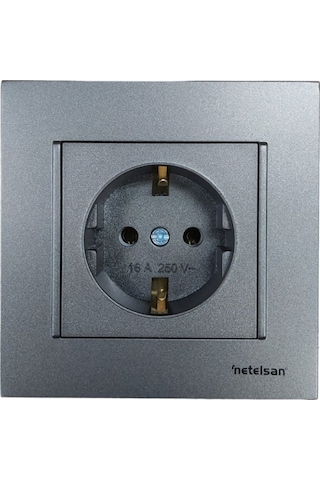 Netelsan Byobu Antrasit Top. Priz + Çerçeve