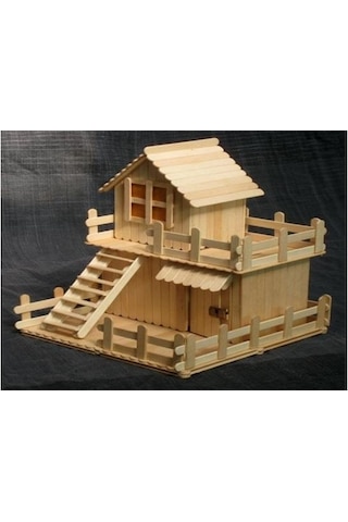 Puti Ahşap Çubuk Natural Geniş 50'Li