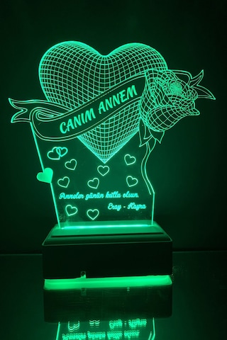 Kişiye Özel Anneler Günü Hediyesi 3D Led Lamba