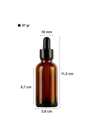 Afracam Amber 50 Ml Metal Kapaklı Dropper Damlalık Cam Şişe Siyah