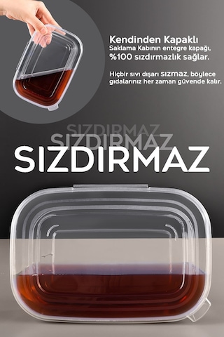 20 Adet Sızdırmaz Kendinden Kapaklı Derin Dondurucuya Uygun Saklama Kabı Hava Almaz Düzenleyici 1L Şeffaf