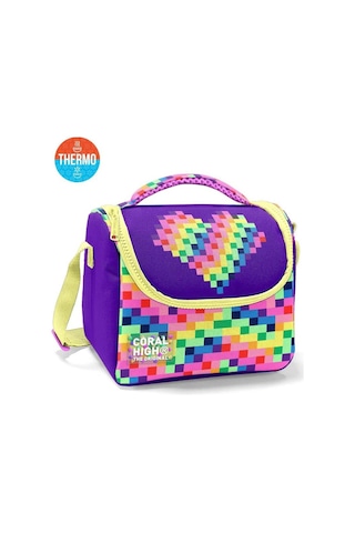 Coral High Çok Renkli Piksel Kalp 3 Lü Okul Çanta Seti Set33208