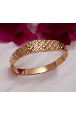 Giftworld Çelik Gold Kalın Kelepçe Bileklik Altın