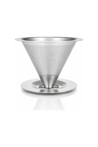 Metal Kahve Filtresi Konik İnce Mesh Demleme Süzgeci Tekrar Kullanılabilir Pour Over Kahve Demleme Aparatı