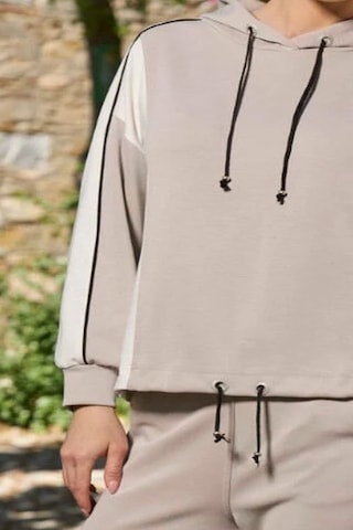 Cossy By Aqua 26027 Kadın Uzun Kollu Kapişonlu Eşofman Takımı-taş Taş