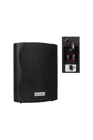 Magicvoice F-lhy4s 4 İnç 10 Cm Hat Trafolu Duvar Tipi Sütun Okul Cami Hoparlör 10w Rms 150w Peak Mp3 Usb Uyumlu Siyah