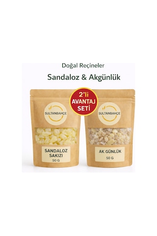 Sultanbahçe Sandaloz Sakızı & Akgünlük Sakızı - 2'li Set - Bitkisel Reçine Doğal Sandaloz Ak Günlük Sakızı