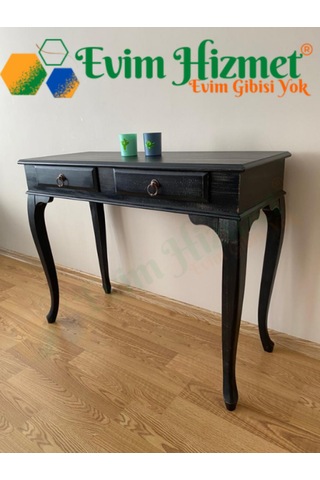 100 Cm Çekmeceli Siyah Eskitme Dresuar & Makyaj Masası Siyah