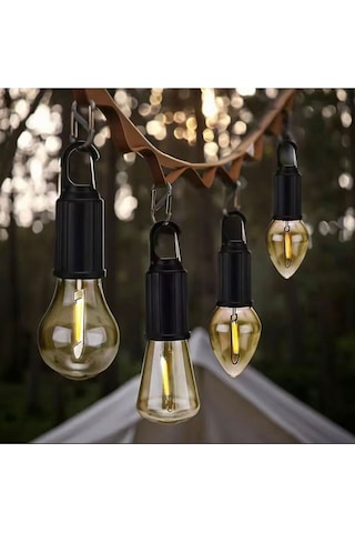 Büro Ev Ofis Kamp Keyfi İçin Taşınır Şarjlı Led Ampül Outdoor Bahçe Lambası Açık Gri