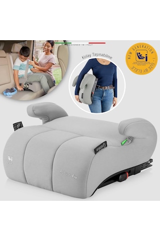 Elele Robustofix I-size Yükseltici Oto Koltuğu İsofix 125-150 Cm 15-36 Kg Gri