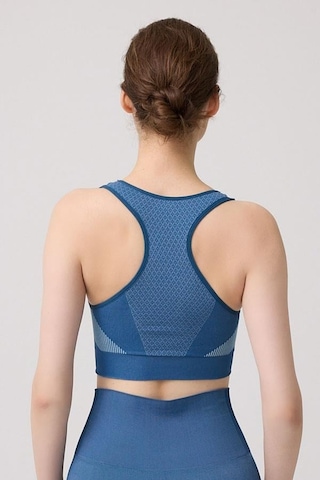 Cottonhill Seamless Sporcu Kalın Askılı Balensiz Kadın Crop Top Büstiyer Turkuaz