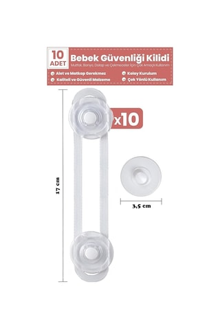 10 Adet Çocuk Çekmece Kilidi ve Dolap Kilidi Bebek Güvenlik Kilit Çok Renkli