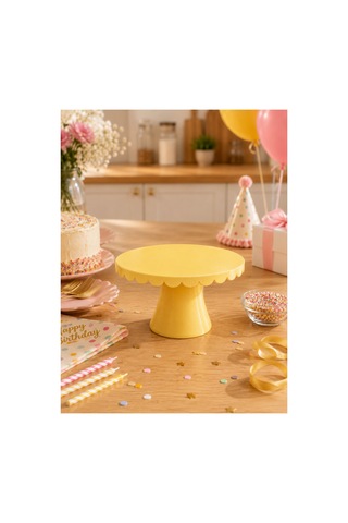 Pasta Standı 21 Cm Cupcake Standı - Dekoratif Sunum Standı Kurabiye Tatlı Sarı