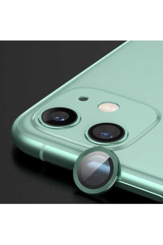 Apple Uyumlu iPhone 12 Zore Cl-07 Kamera Lens Koruyucu Koyu Yeşil