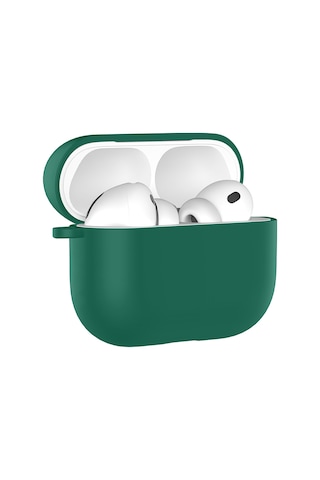 Apple Uyumlu AirPods Pro 3 İle Kılıf Standart Yumuşak Silikon Case Koyu Yeşil
