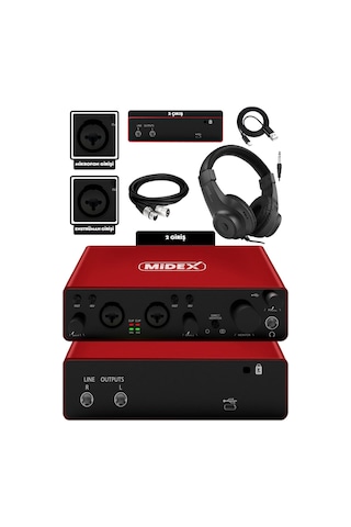 Glx-800rd-h Üst Segment Usb Stüdyo Ses Kartı 2 Giriş 2 Çıkış 24bit/192khz Kulaklık Kablo Dahil