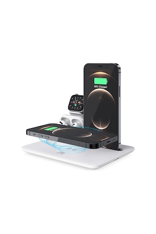 Ally 4 İn1 15w Kablosuz Hızlı Şarj Standı Apple iPhone Uyumlu+iwatch+airpods Pro Wireless- 5775