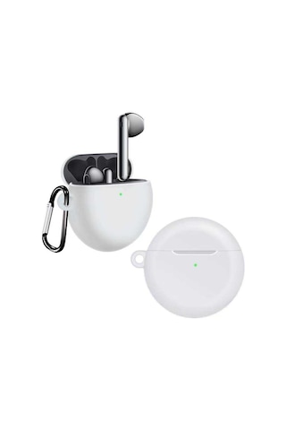 Ekılıf - Huawei Freebuds 4 Uyumlu - Kılıf Darbelere Karşı Dayanıklı Koruyucu Silikon Kılıf Airbag 24 - Beyaz