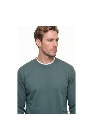 Ac&Co / Altınyıldız Classics Erkek Koyu Yesıl Pamuklu Standart Fit Normal Kesim 2 İplik Bisiklet Yaka Sweatshirt