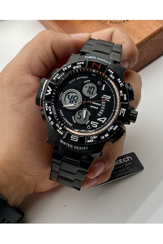 Dijital Analog Sport Metal Kordonlu Erkek Asker Kol Saaticw.silver5