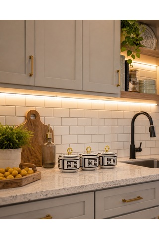 Kahvaltılık - 3'lü Şekerlik Versa Desen Siyah Gold