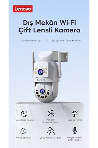 2 Kameralı Wifi Ultra Renkli Gece Görüşlü Hareket Takipli Güvenlik Kamerası