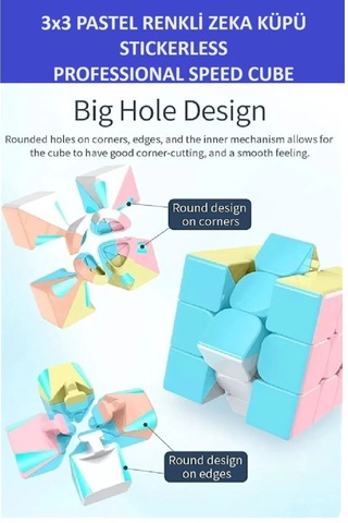 2 Adet 3x3 Zeka Sabır Küpü Neon Ve Pastel Renkli Profesyonel Speed Cube