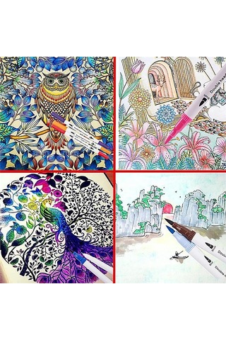 Fırça Uçlu Brush Çift Uçlu Keçeli Kalem 100lü Set