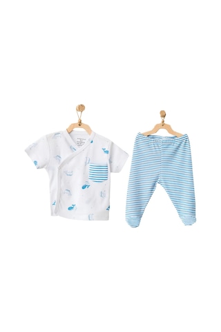 Andywawa Erkek Bebek Balina Motifli Zıbın Takımı Ac21556r 001