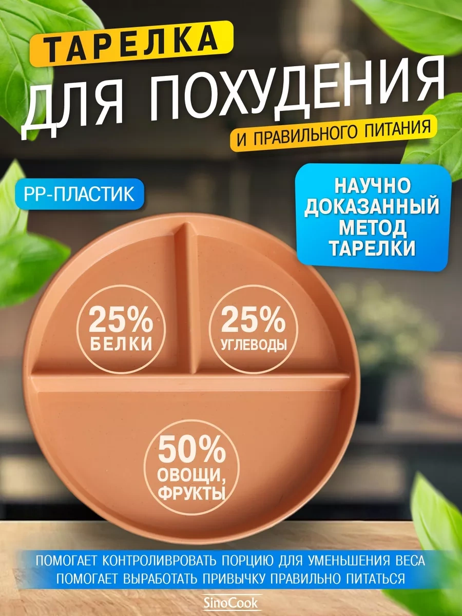 Sinocook Turuncu Bölmeli Düşük Kalorili Beslenme Tabak Paketi 183324987 Turuncu