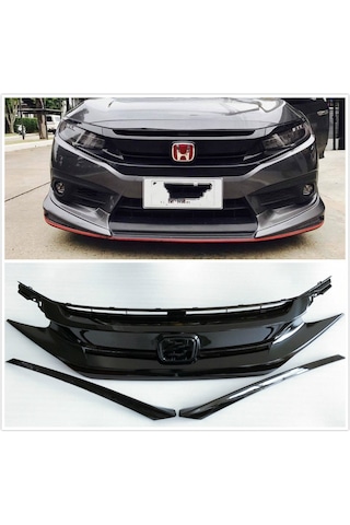 Honda Civic Fc5 Rs Ön Panjur ve Far Kaşları Siyah