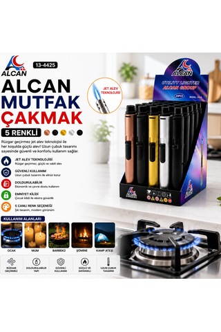Rüzgar Geçirmez Izgaralı Mutfak Ocağı Çakmak - Renkli 1 Adet Diğer