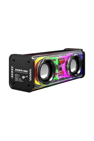 Vaorlo 10w Şeffaf Mecha Kablosuz Bluetooth Hoparlör Ses Işığı Ritim Subwoofer Tws Stereo Cyberpunk Müzik Merkezi Eller Serbest Arama