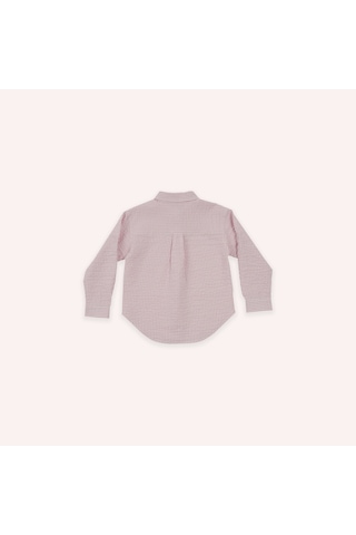 Panço Kız Çocuk Pembe Düğme Detaylı Gömlek