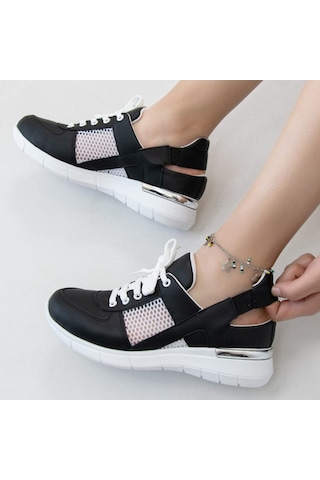 Ortopedik Spor Sandalet Siyah Fileli Model Siyah