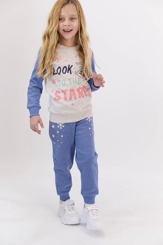 Frozen Lisanslı Look The Stars İndigo Kız Çocuk Eşofman Takımı Bej Melanj