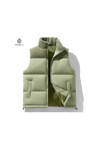Erkekler İçin Kalınlaştırılmış Bol Yelek Yeşil