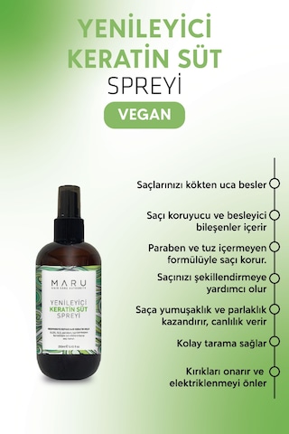 Maru Doğal Dalga Sağlayansaç Şekillendirici Vegan Spreyi 250 Ml